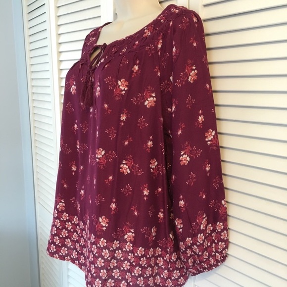Lucky Brand Tops - NWOT✨LUCKY BRAND MAGENTA FLORAL TOP NWOT💕FINAL